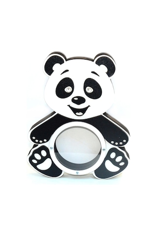 Panda Ahşap Dekoratif Kumbara 27 Cm Siyah