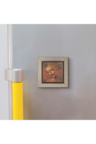 Kadın Başı Eskizi Leonardo Da Vinci, 1508 Baskılı Mdf Magnet 7x7 303