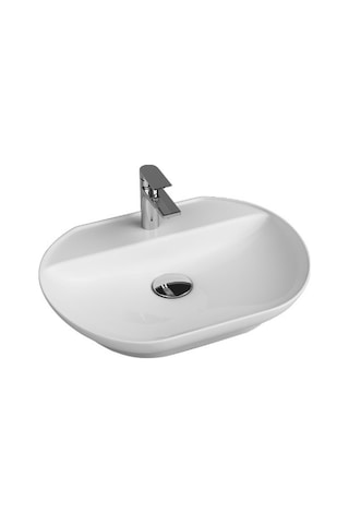 Smooth Line Tezgah Ustu Lavabo 42 X 55 Cm Tel Ve Sifon Hediye Beyaz