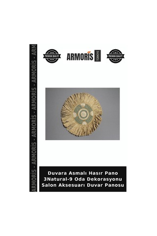 Duvara Asmalı Hasır Pano 3natural-9 Oda Dekorasyonu Salon Aksesuarı Duvar Panosu Çok Renkli