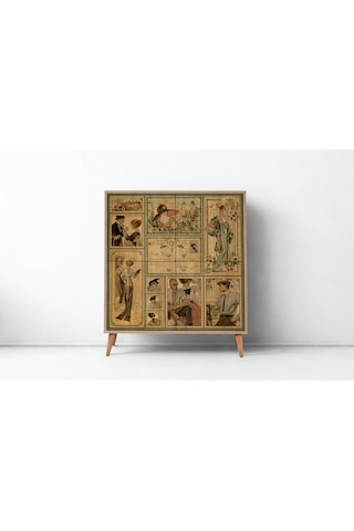 Granada Çok Amaçlı Dolap Bonomo Desenli 732 95x36x111 Cm Atlantik Çam