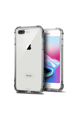 Apple Uyumlu iPhone Blogy 8 Plus 7 İle Crystal Fit Kılıf Smoke Black Siyah