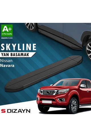 S-dizayn Nissan Navara 3 Skyline Siyah Yan Basamak 203 Cm 2015 Üzeri A+ Kalite