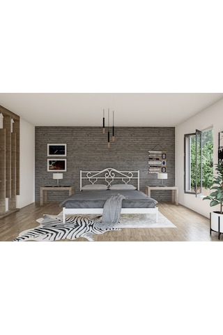 Metalia Metalia Gm 301 Gold Dublex Metal Karyola Beyaz 160X200