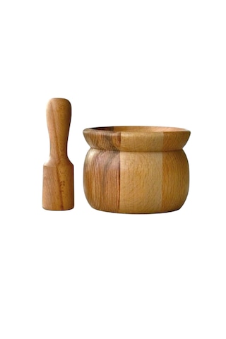 Kaf Ahşap Kayın Havan / Safran