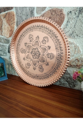 Modabakır Dekorasyon Tepsi Bakır 34 Cm Model:4522365