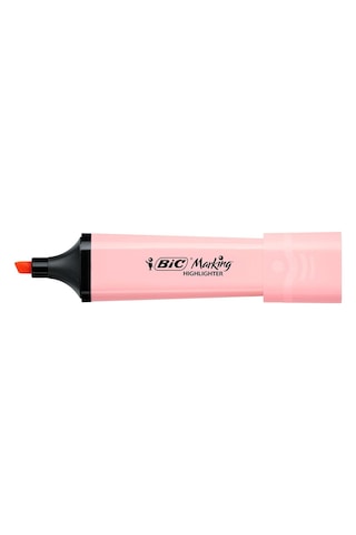 Bıc Marking Flat Higlighter Pastel Fosforlu Kalem 4'lü Blister, 4 Pastel Renk Sarı, Mavi, Pembe, Yeşil , Su Bazlı, Genel
