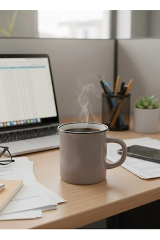 Seramik Kupa Bardak Simli Desenli Kahve Renkli 150 Cc Kahverengi