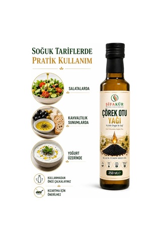 Çörek Otu Yağı 250 ml Soğuk Sıkım Yerli Tohum Cam Şişe