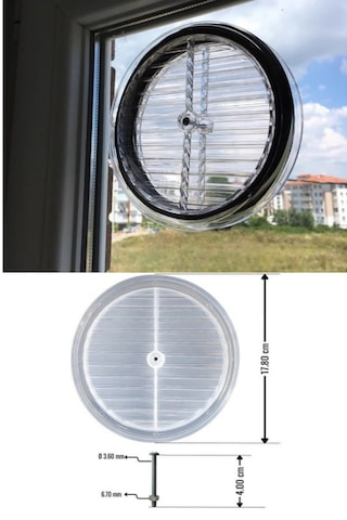 Doğalgaz Kombi Havalandırma Yuvarlak Mutfak Cam Menfezi Şeffaf 18 Cm Hava Akış Kanalı Güvenlik