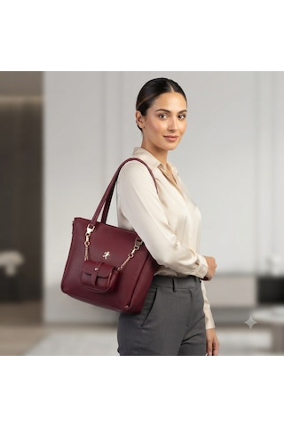 Nas Bag Kadın 2 Li Set Omuz Çantası Bordo Victoria