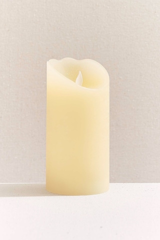 Pasabahce Silindir Led Mum 15x7.5 Cm - 1 Adet Krem