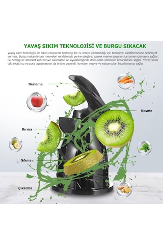 Rowenger PUE-2109N Slow Juicer Yavaş Sıkım Katı Meyve Sıkacağı