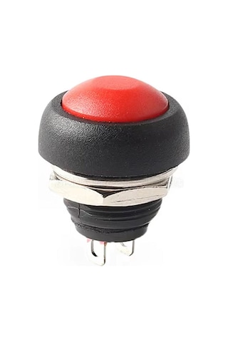 12mm Pbs-33b 2 Pin Push Buton Kırmızı On Off 1a 250v Mini Yuvarlak Su Geçirmez Anahtar