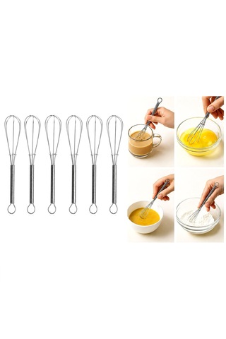 6pcs Mini 13cm Metal Çırpıcı Çok Renkli
