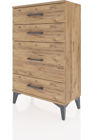 Arges Komodin 4 Çekmeceli 60x30x96 Çam-çam Çam