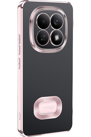Redmi Note 15 Pro 4g Kılıf Köşeleri Renkli Şeffaf Kamera Korumalı Silikon Luxury Kapak Rose Gold