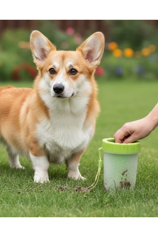 Silikon Kıllı Köpek Pati Temizleme Kabı Orta Büyük Irklar İçin Taşınabilir - Lisinya