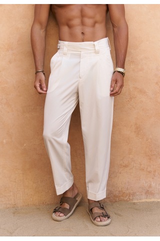 Mai Collection Lorenza Kemer Detay Bej Erkek Pantolon Bej