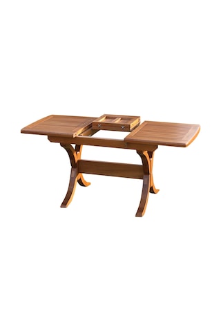 Side Açılır Ahşap Bahçe Masası 90x160 +40cm Ceviz