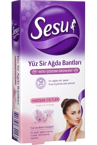 Sesu Hassas Ciltler için Yüz Bölgesi Ağda Bantları 20'li