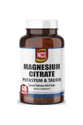 Ncs Magnezyum Sitrat Potasyum Taurin İçeren Takviye Edici Gıda 60 Tablet