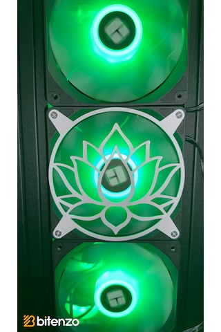 Lotus Çiçeği Desenli V2 120x120 Mm Pc Fan Kapağı - Masaüstü Bilgisayar Fan Kapağı Beyaz