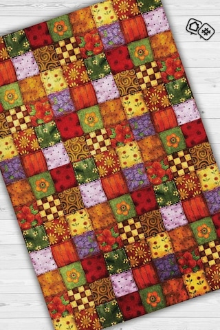 Homshtag Mutfaktaki Bahar Çiçekli Renkli Dekoratif Patchwork Mutfak Halısı Çok Renkli
