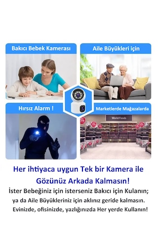 3dcool Hieasy 4mp 2 Kameralı Ptz Hareketli Kablosuz Bebek Kamerası