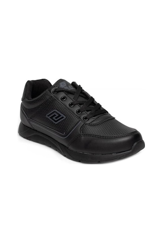 Parley 256-26 Deri Anatomik Bağcıklı Kadın Sneaker Siyah