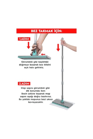 Smarter Yeni Şip Şak Mop Otomatik El Değmeden Tüm Bezlerle Uyumlu Temizlik Seti Paspas