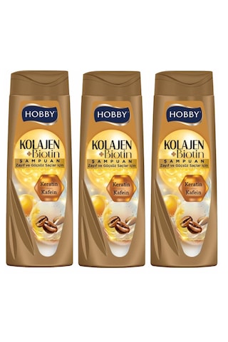 Hobby Şampuan Keratin Kafein Zayıf Ve Güçsüz Saç 480 Ml X 3 Adet
