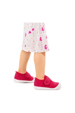 Kiko Kids Daffy Cırtlı Kız Bebek İlk Adım Panduf Ayakkabı Fuşya