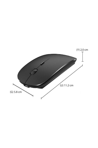 Çift Modlu Şarj Edilebilir Sessiz Kablosuz Mouse Bluetooth + 2.4ghz