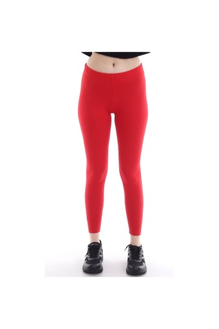 Self Clothing Kadın Kırmızı Penye Kumaş Tayt Yüksek Bel Slf1290Kırmızı