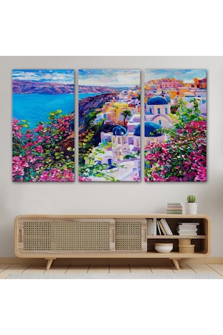 Santorini Yunanistan Güzel Bir Kızın Kavramsal Soyut Resmi-3754 50 X 70