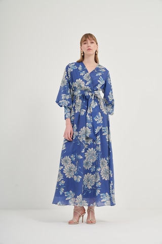 Ftz Kadın Tansel Desenli Elbise İndigo 31057 Indigo