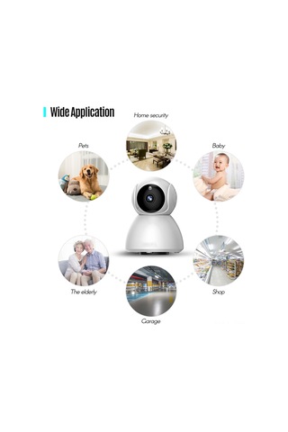 Geeksen Akıllı Wifi İzleme Kamerası 720p - İki Yönlü Ses, İzleyici, Hareket Algılama, Otomatik Gece Görüşü, Akıllı Telefon Uyarısı, Avrupa Şarj Aleti