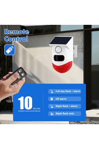 Gajeena Tuya Wifi Güneş Enerjili Dış Mekan Güvenlik Alarmı, Hareket Sensörlü, Işık Ve Sesli Uyarı, Ip67 Su Geçirmez, Ct80w Modeli
