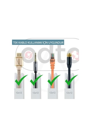 4 Metre 12x12mm Kendinden Yapışkanlı Kablo Kanalı 4m 10 Adet X 40cm Kablo Gizleyici