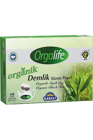 Orgalife Organik Siyah Demlik Poşet Çay Süzen Poşet 48'li 144 G