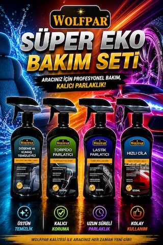 Süper Eko Bakım Seti 4'lü Profesyonel Araç Bakım Paketi