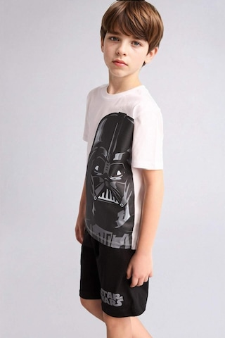 Defacto Star Wars Regular Fıt 2li Pijama Takımı Erkek Çocuk E0336a826smwt34 Beyaz-wt34
