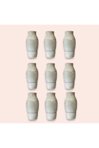 9'lu Testi Kebabı Testisi Alttan Kırmalı 22 Cm Gri