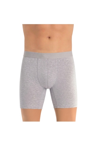 Öts Erkek Pamuklu Boxer Uzun Paça Boyu Esnek Ve Konforlu 2645 Gri