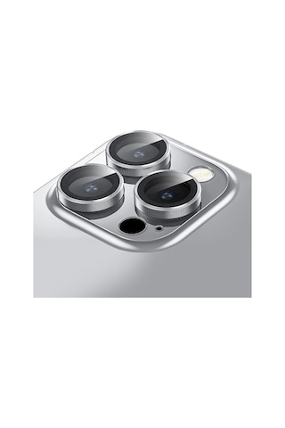 Buff Apple Uyumlu iPhone 14 Pro Max / 14 Pro Kamera Metal Lens Koruyucu Gümüş
