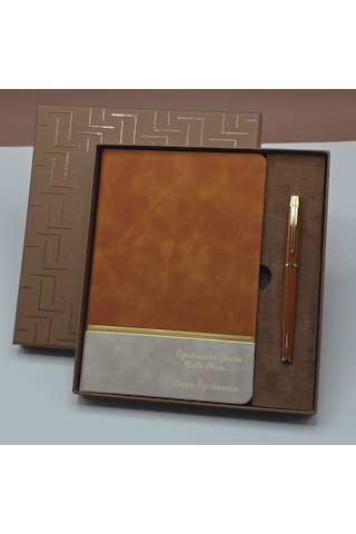 Öğretmenler Günü Hediyeleri - Defter Kalem Kutulu Set Çok Renkli