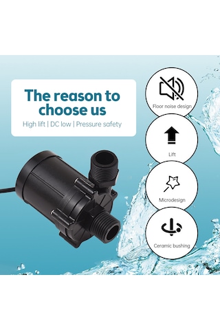 Suofeng Sessiz 24v Dc Dalgıç Pompa, 700l/h Akış, 12m Yükseklik, Fıskiye Ve Akvaryum İçin Mini Su Pompası