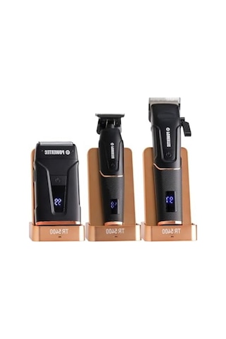 Powertec Tr-5400 Saç & Sakal & Günlük Tıraş & Ense Çizim Profesyonel Berber Tıraş Makinesi 3'lü Set