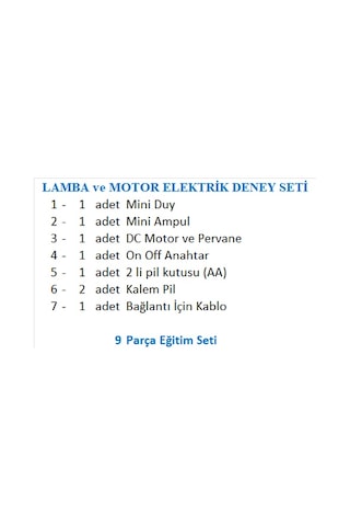 Lamba Ve Motor Elektrik Deney Seti